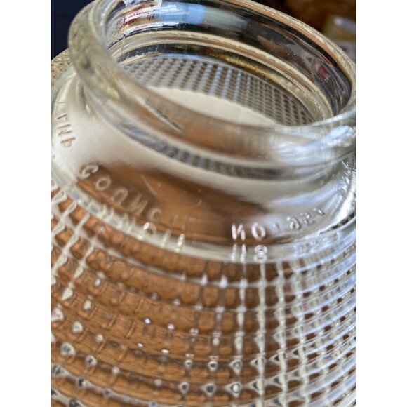 Vintage White and Clear Glass Pendant Light Fixture Globe Shade National Home La - Picture 8 of 10